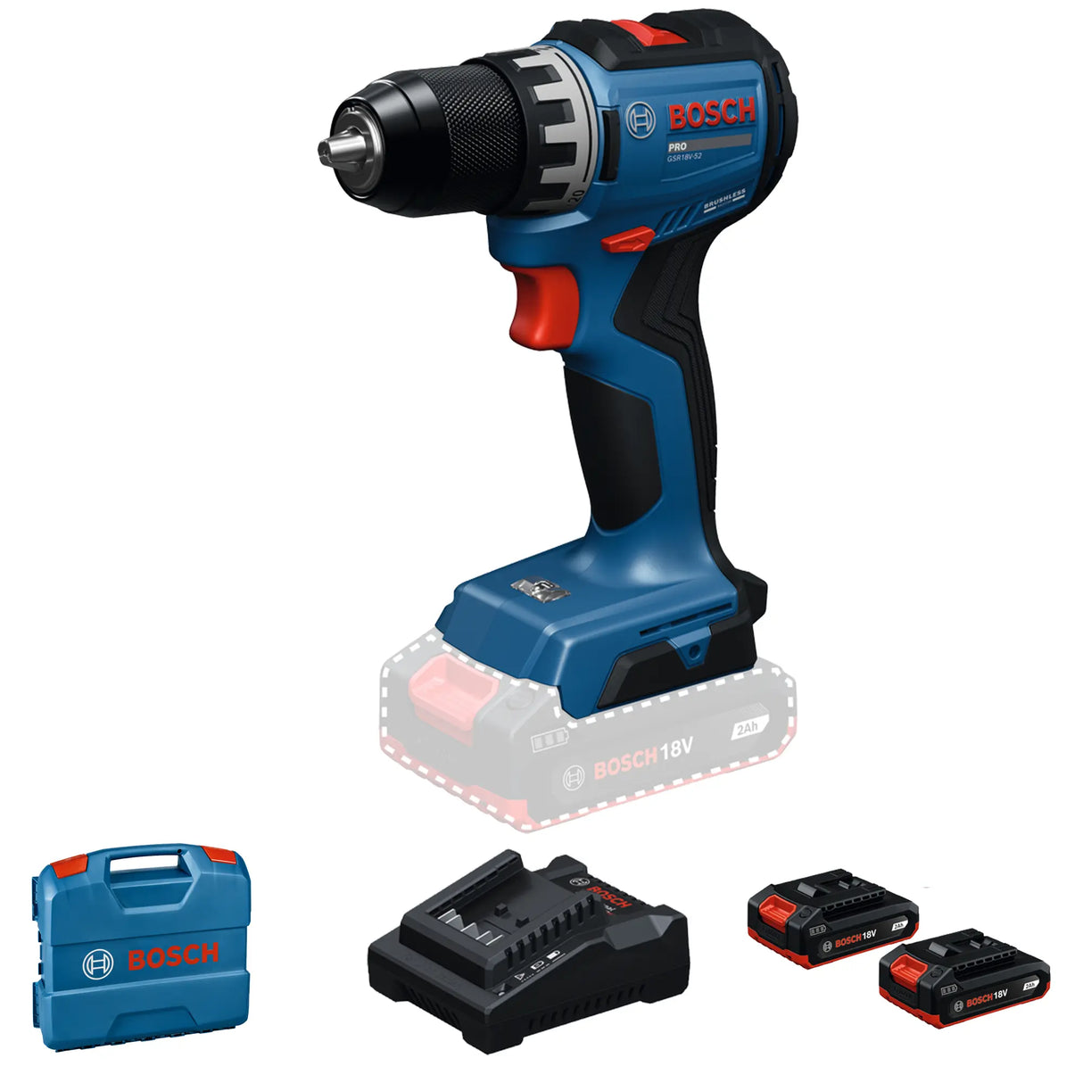 Wiertarko-wkrętarka akumulatorowa Bosch GSR18V-52 PRO 18 V 2 Ah