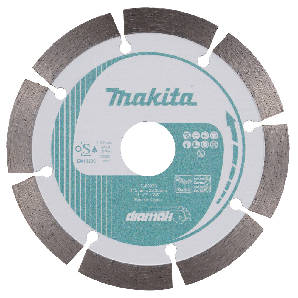 D-80070 - Segmentowana tarcza diamentowa Makita D-80070 115 mm - Zdjęcie 2