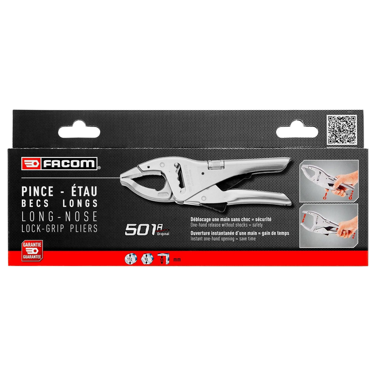 501APB - Szczypce zaciskowe Facom 501APB 250 mm z długimi końcówkami