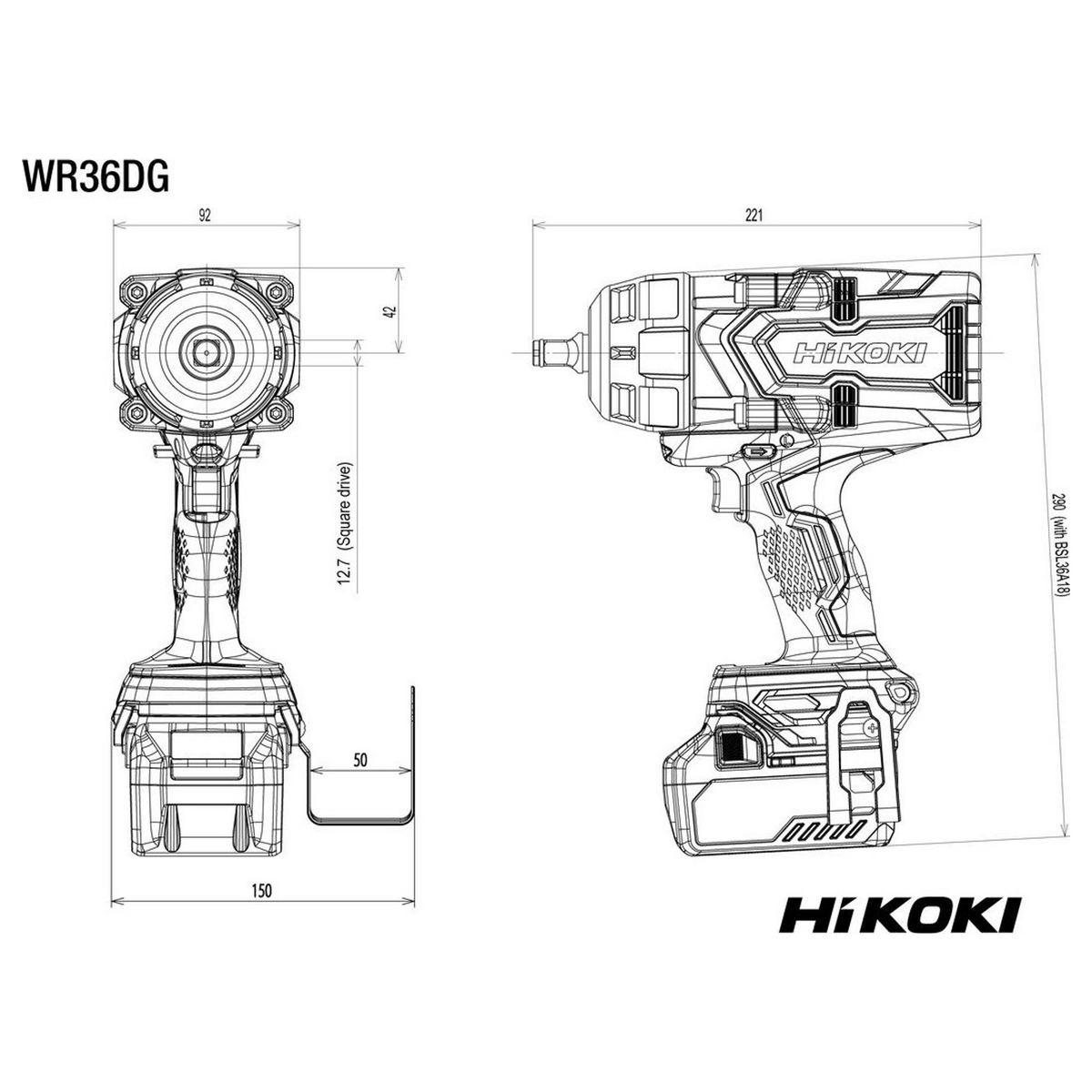 WR36DGWRZ - Avvitatore ad Impulsi HiKOKI WR36DGWRZ 36V - Immagine 8