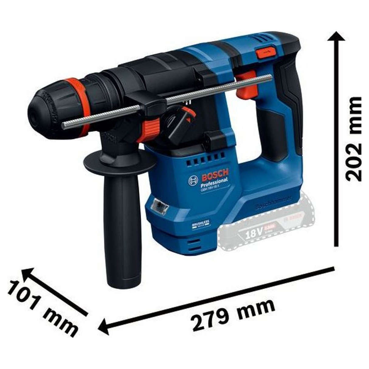 0611927101 - Wiertarko-wkrętarka udarowa Bosch GBH 18V-18 X PRO 18V - Zdjęcie 25
