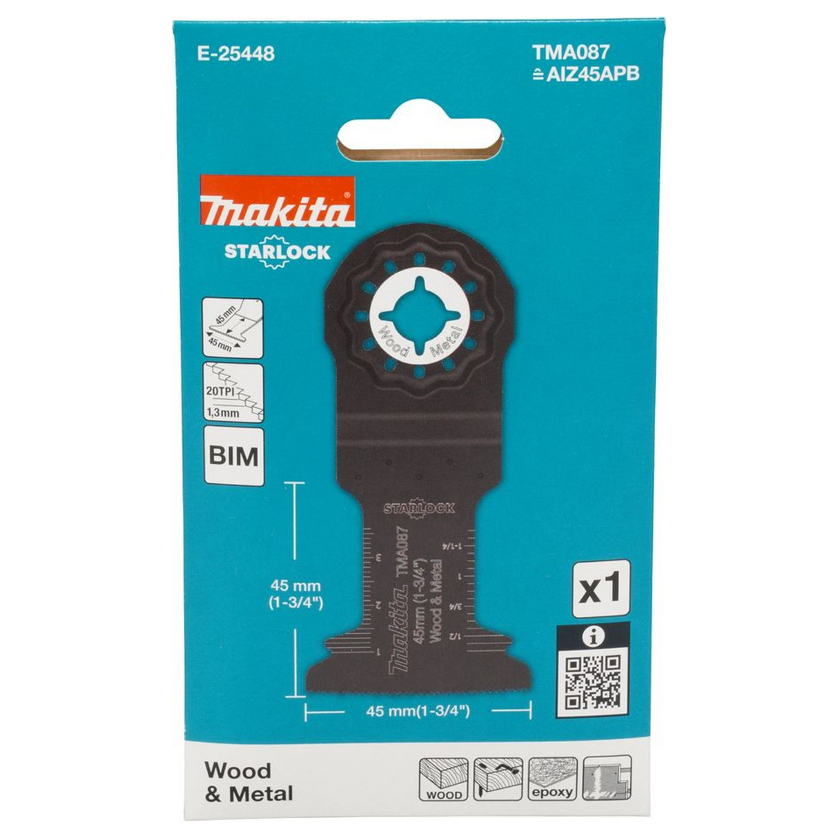 E-25448 - Brzeszczot BiM Starlock 45 mm Makita E-25448 do drewna i metalu - Zdjęcie 3