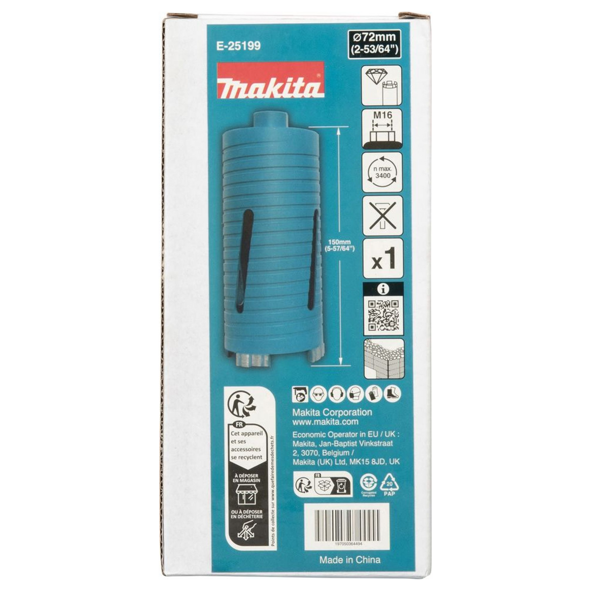 E-25199 - Makita E-25199 72x150mm M16 Diamond Crown - Zdjęcie 5