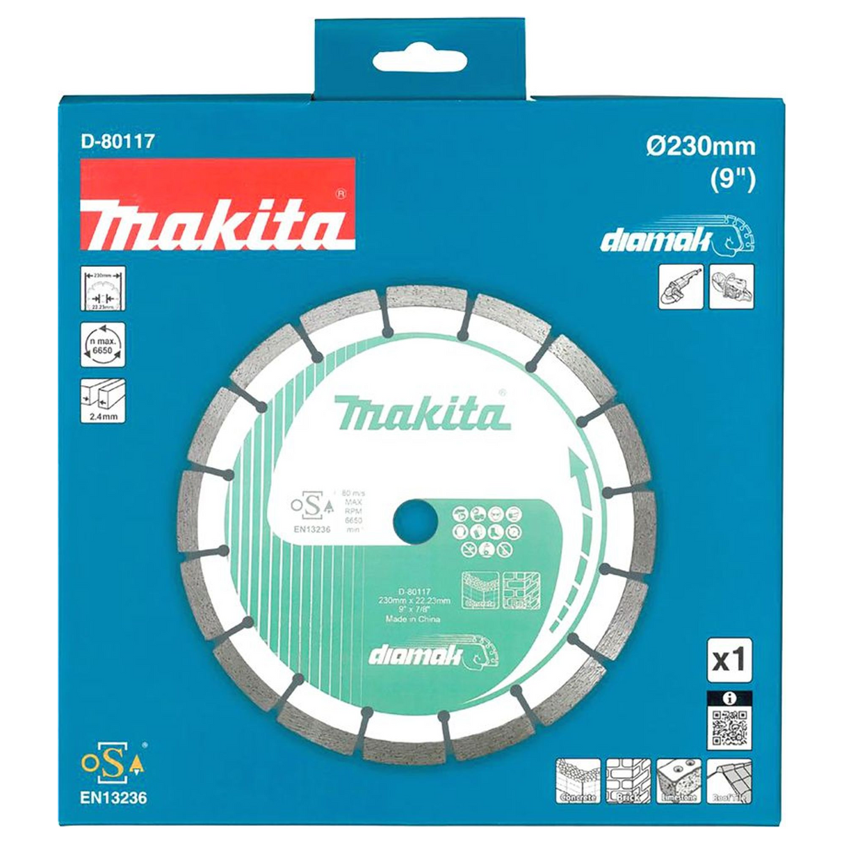 D-80117 - Makita D-80117 230 mm segmentowana tarcza diamentowa do wielu materiałów - Zdjęcie 4