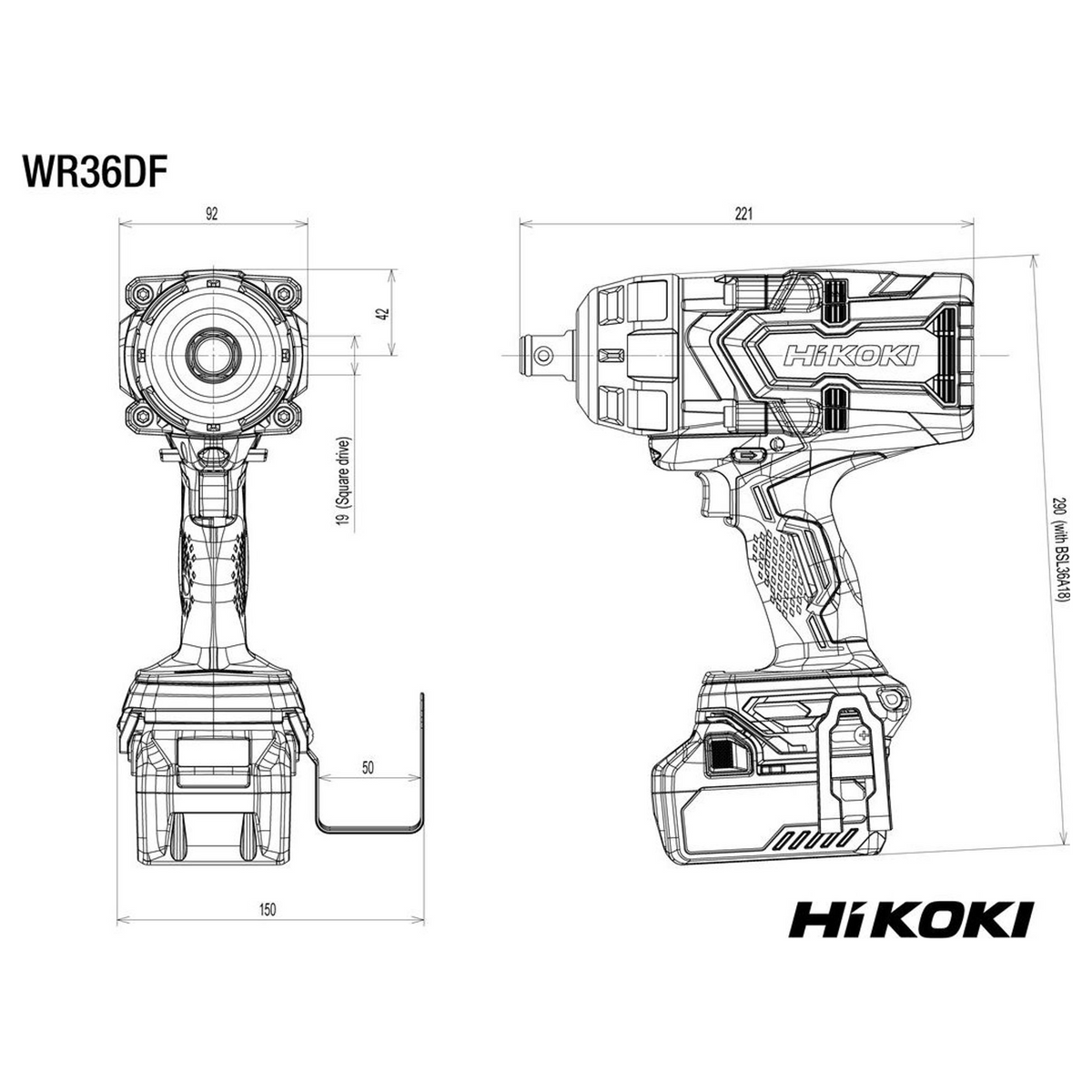 WR36DFWRZ - Klucz udarowy HiKOKI WR36DFWRZ 36 V - Zdjęcie 11