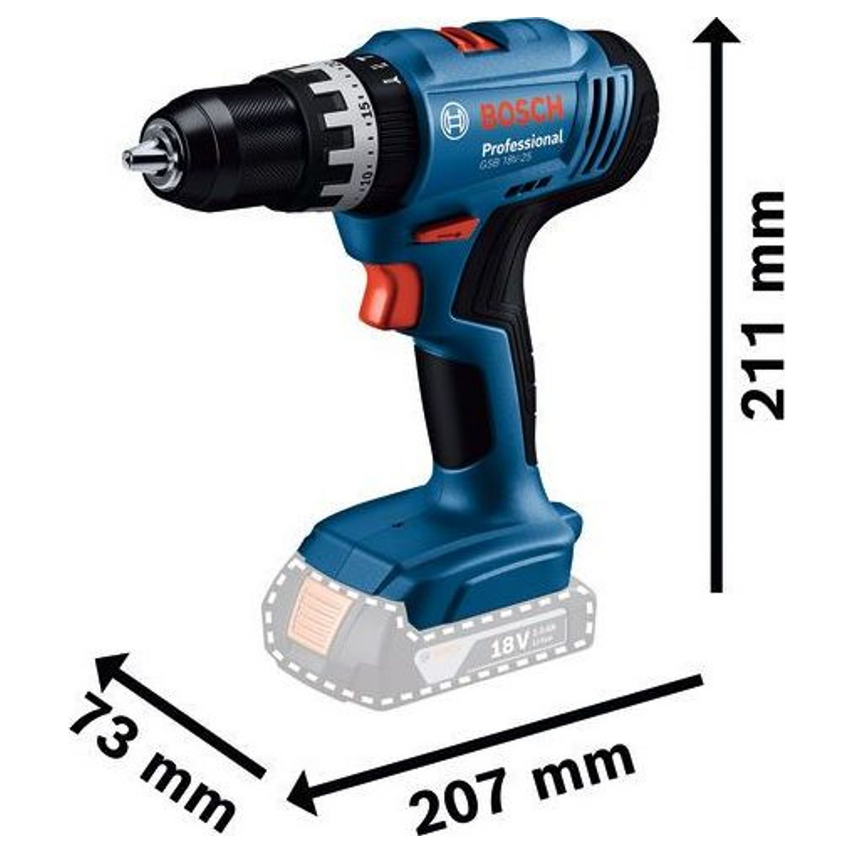 06019K9302 - Wiertarko-wkrętarka akumulatorowa Bosch GSB 18V-25 PRO 18 V - Zdjęcie 20