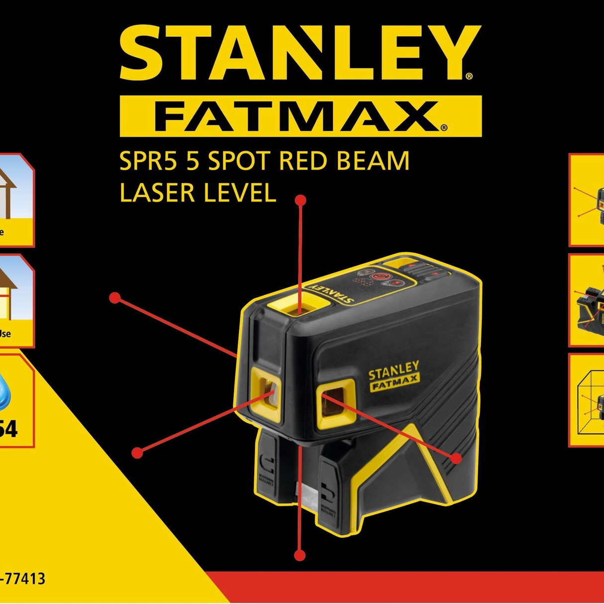 Livella Laser Stanley FatMax FMHT1-77413 5 Punti Raggio Rosso