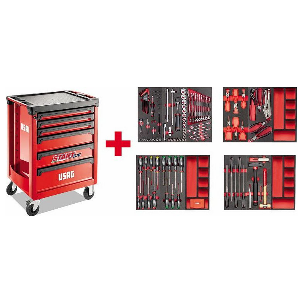 U05160628 - Carrello Porta Utensili USAG START 516 ST6MM con Assortimento 156 pz