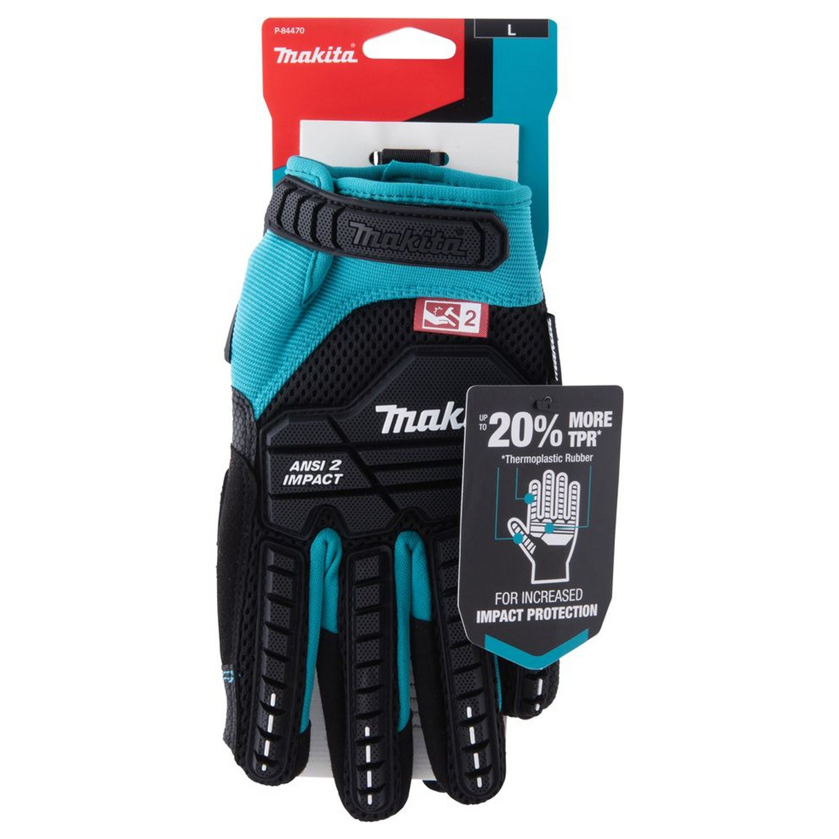 P-84470 - Rękawice robocze Makita P-84470 odporne na wstrząsy, rozmiar L - Zdjęcie 15