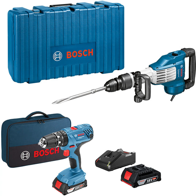 Combo Kit Bosch 0615990N2J GSH 11 VC + GSB 18V-21