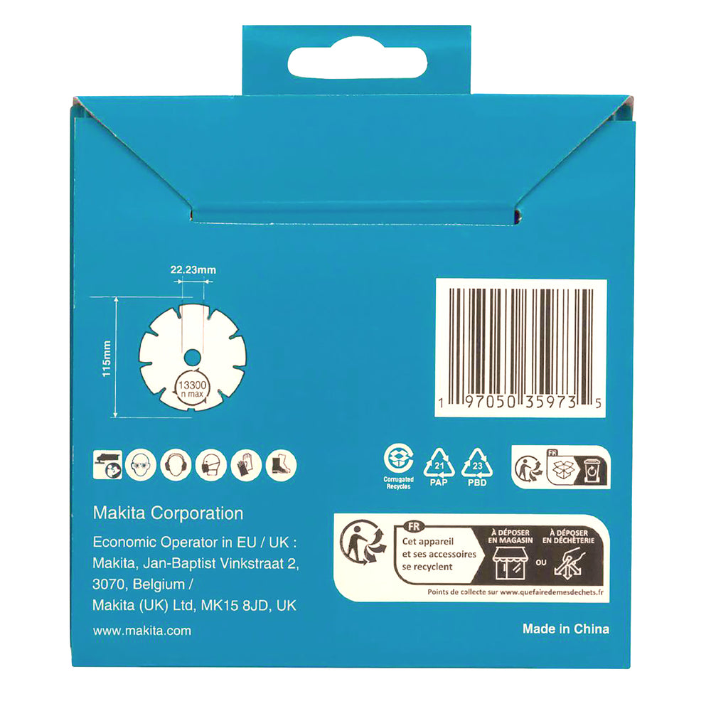 D-80070 - Segmentowana tarcza diamentowa Makita D-80070 115 mm - Zdjęcie 5