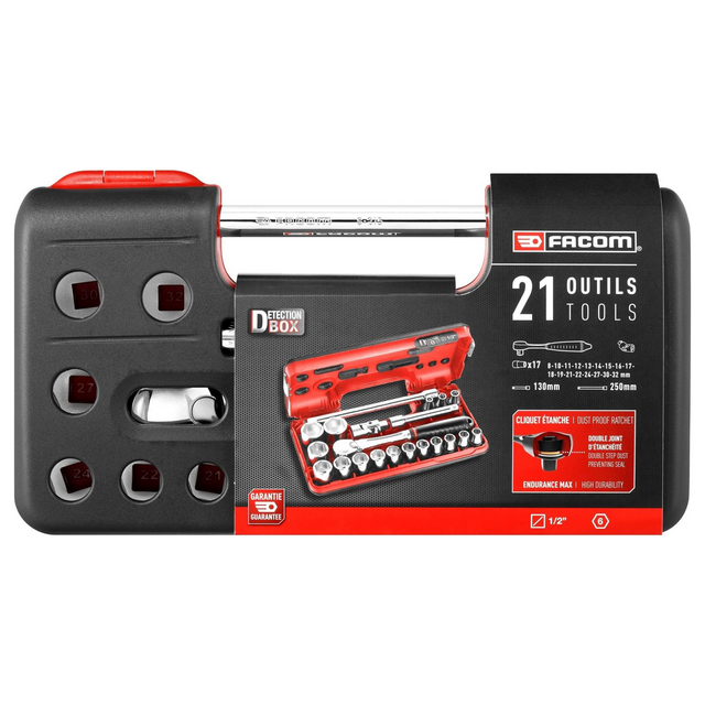 SL.DBOX1PB - Zestaw kluczy nasadowych Facom SL.DBOX1PB 1/2" 21 sztuk