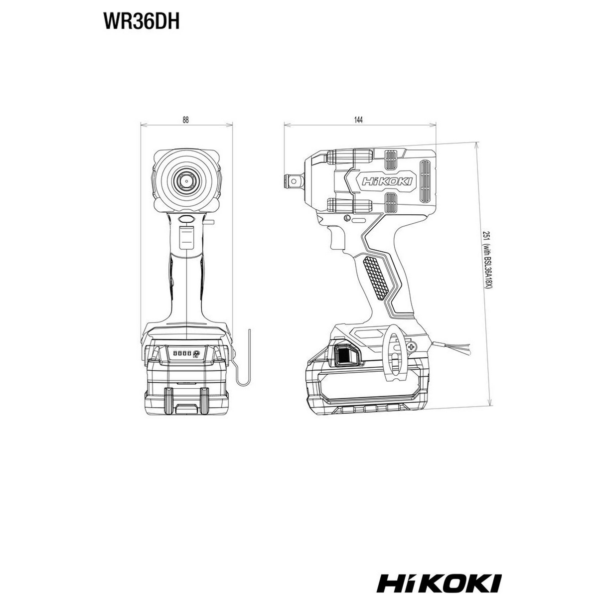 WR36DHW2Z - Klucz udarowy HiKOKI WR36DHW2Z 36 V - Zdjęcie 9