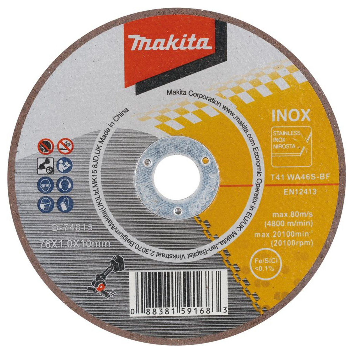 D-74815 - Tarcza ścierna cienka Makita D-74815 76x1x10mm - Zdjęcie 2