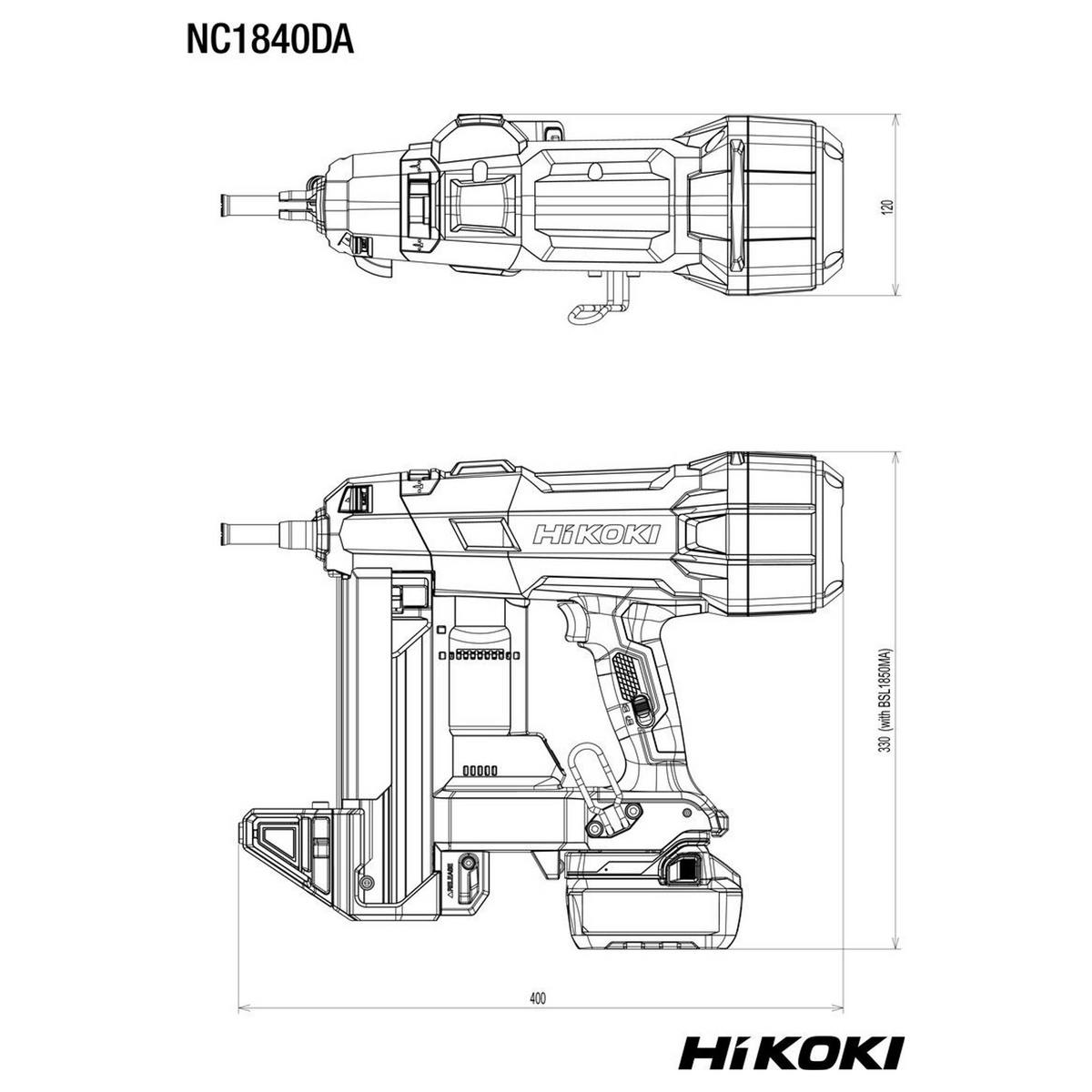 NC1840DAW3Z - Gwoździarka do betonu HiKOKI NC1840DAW3Z 18 V - Zdjęcie 14