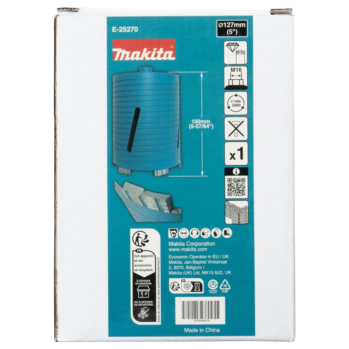 E-25270 - Wiertło diamentowe do wiercenia na sucho Makita E-25270 127 mm M16 - Zdjęcie 5