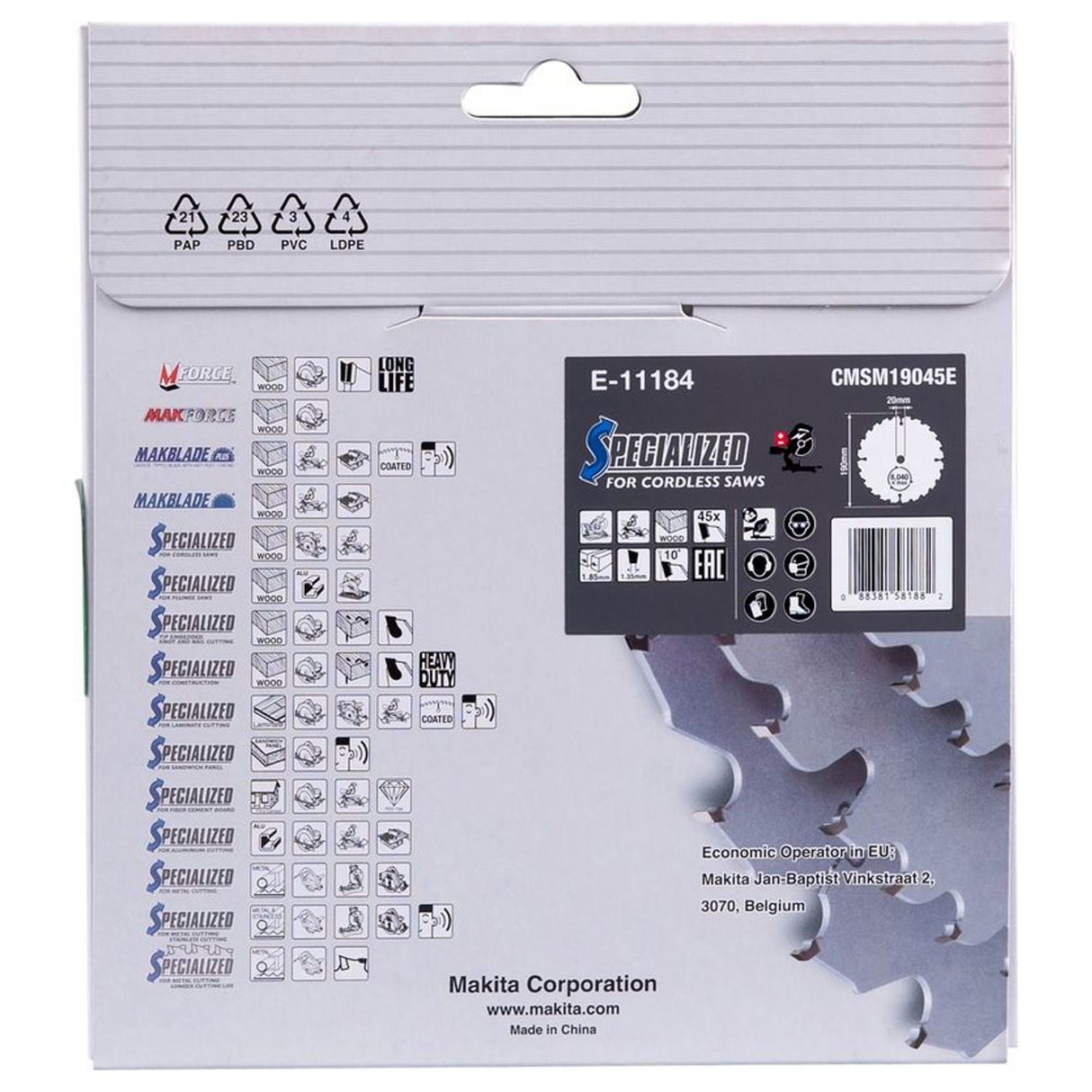 E-11184 - Makita E-11184 EFFICUT Brzeszczot 190/20 45 zębów - Zdjęcie 5
