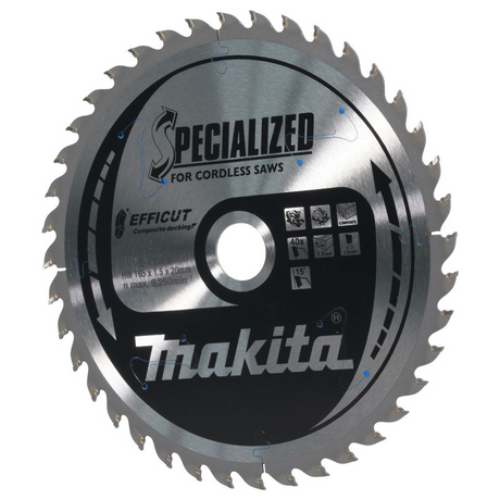 E-12223 - Tarcza do piły tarczowej Makita Efficut E-12223 165x20mm 40T - Zdjęcie 3
