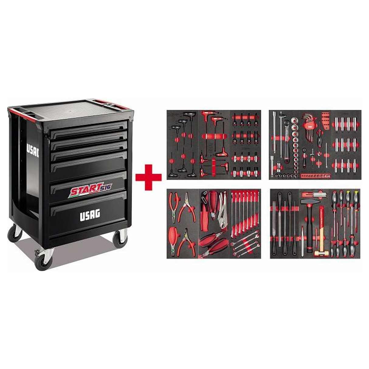 U05161639 - Carrello USAG START con Assortimento X-Grip Manutenzione 144 pz