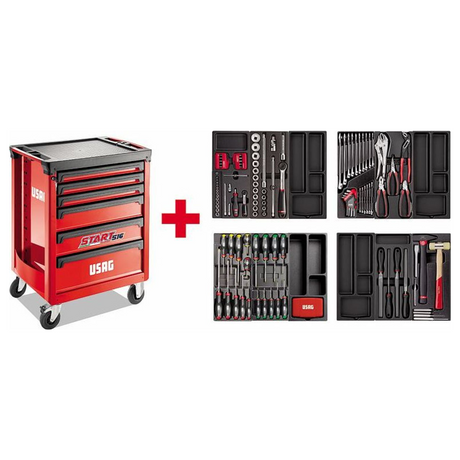 U05160630 - Carrello START USAG 516 ST6PM con Assortimento Manutenzione 157 pz