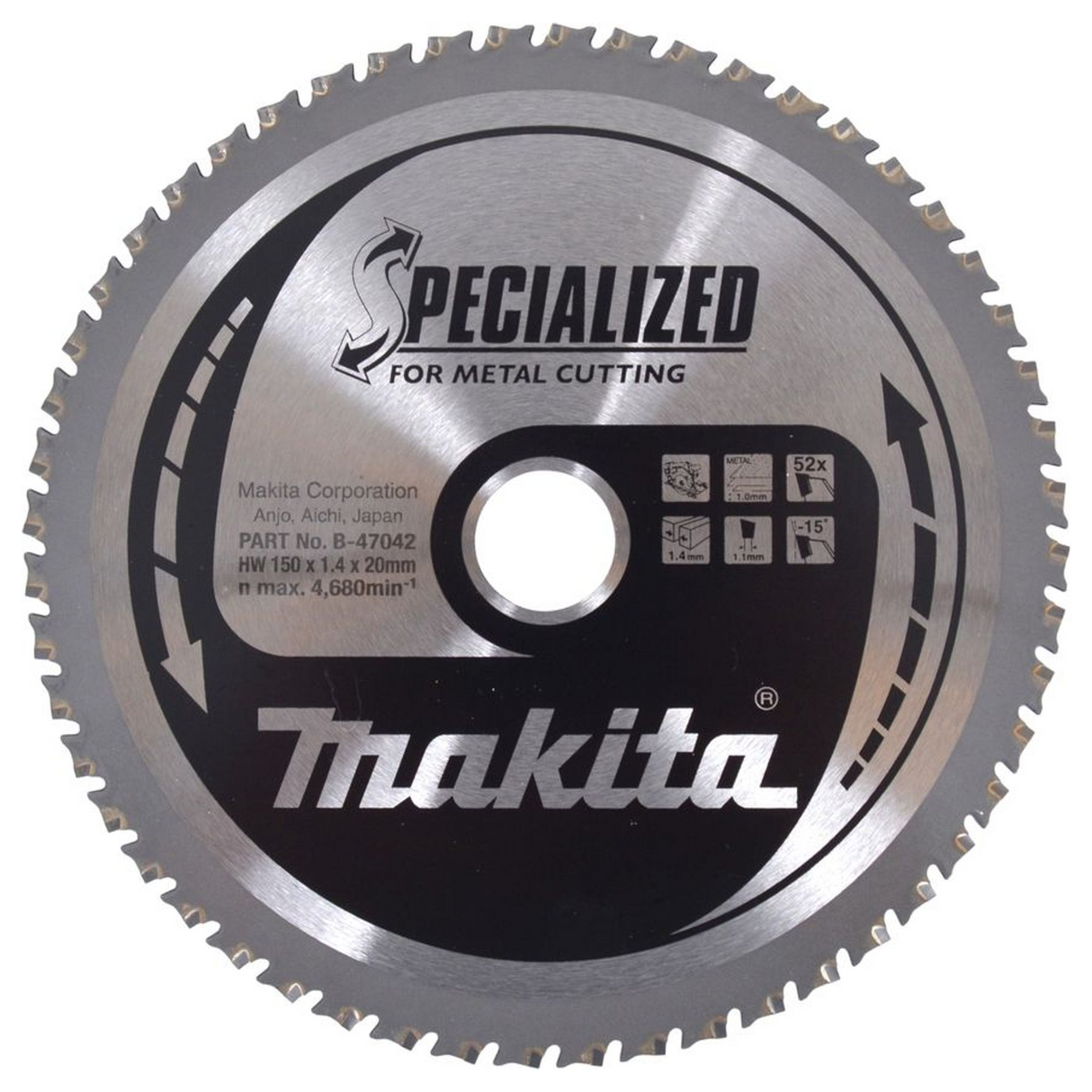 B-47042 - Tarcza pilarska Makita B-47042 Specialized TCT 150 mm 52 zęby - Zdjęcie 2