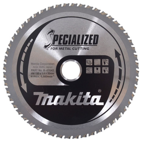 B-47042 - Tarcza pilarska Makita B-47042 Specialized TCT 150 mm 52 zęby - Zdjęcie 2