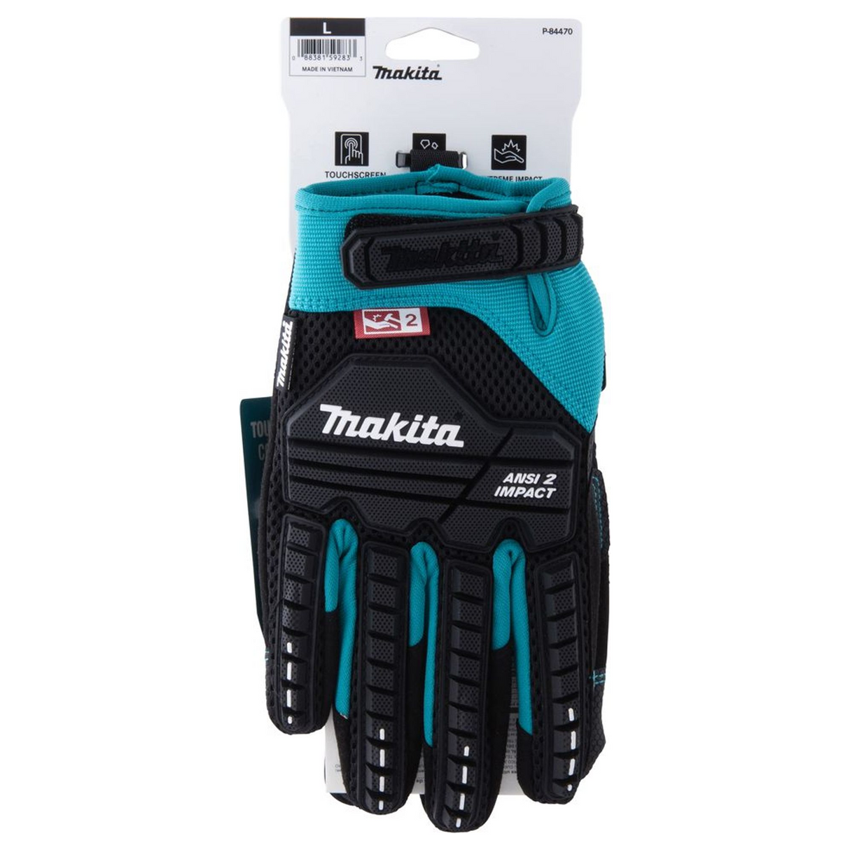 P-84470 - Rękawice robocze Makita P-84470 odporne na wstrząsy, rozmiar L - Zdjęcie 16