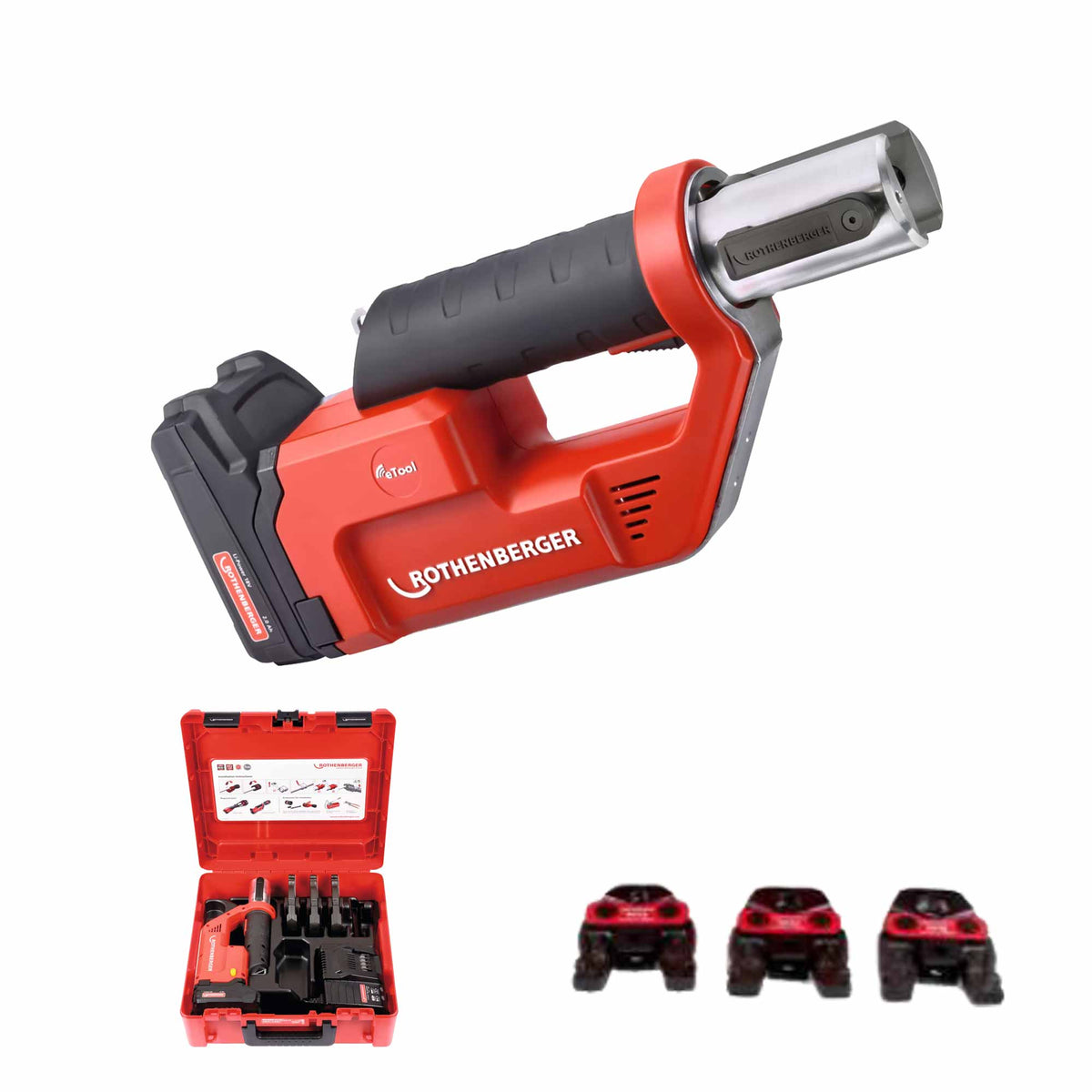 Prasa Rothenberger Romax Compact TT 18V 2Ah + zestaw 3 szczęk – EmmetiStore